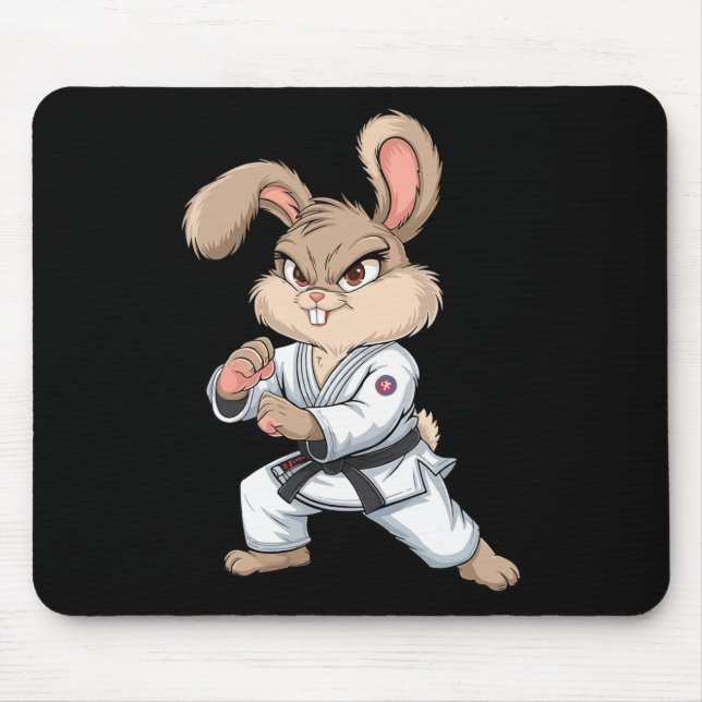 Karate Bunny Martial Arts Rabbit Funny für Kinder  Mousepad (Vorne)