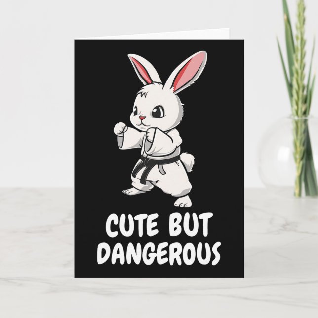 Karate Bunny Niedlich, aber gefährlich lustige Kam Karte (Vorderseite)