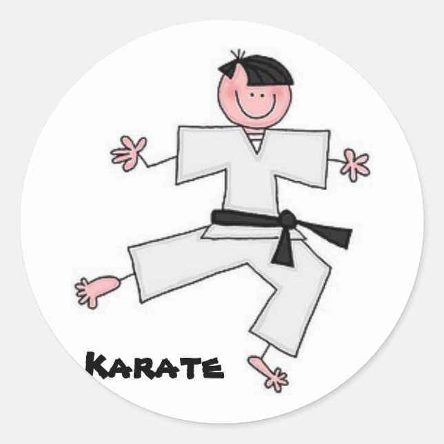 Karate Cartoon Sticker (Vorderseite)