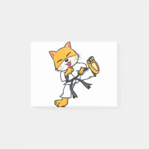 Karate Cat Cartoon Funny Post-it Klebezettel