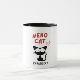 KARATE CAT SCHWARZ CAT NEKO TASSE
