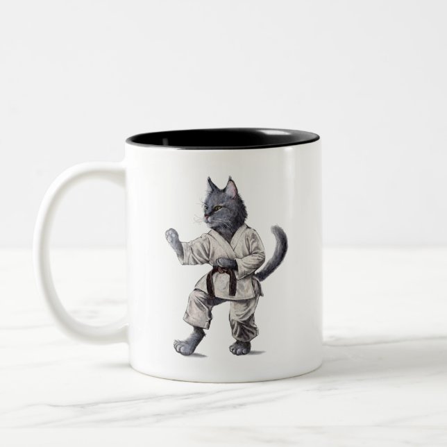 Karate Cat Stance Mug (Gauche)