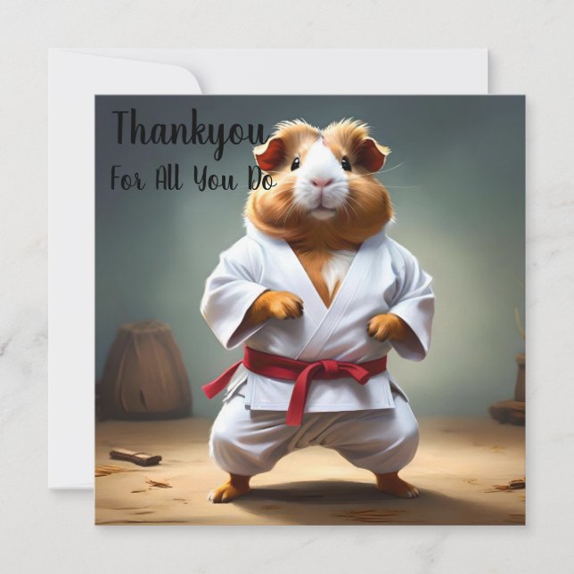 **"Karate Champion: The Fearless Guinea Pig"** Dankeskarte (Vorderseite)