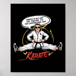Karate Cool Lustige Kampfsportarten Cartoon-Art Poster