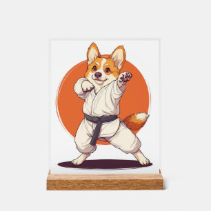 Karate Corgi � Kampfsport Hund Acrylschild