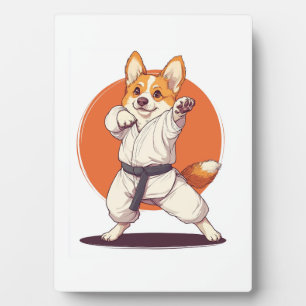 Karate Corgi � Kampfsport Hund Fotoplatte