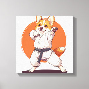 Karate Corgi � Kampfsport Hund Leinwanddruck