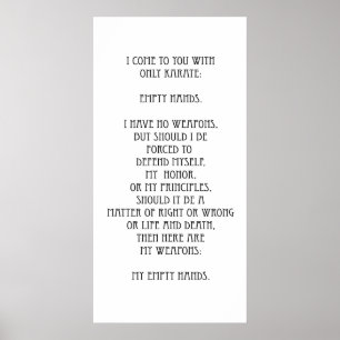 KARATE CREED POSTER
