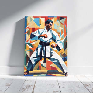 Karate Cubism Canvas Print Leinwanddruck