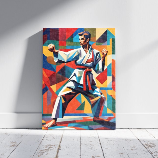 Karate Cubism Canvas Print Leinwanddruck (Von Creator hochgeladen)