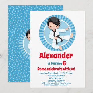 Karate de cheveux noirs Judo Boys Invitation d'ann