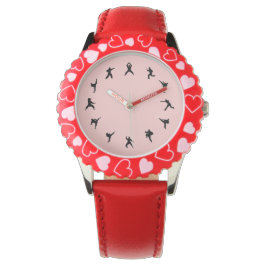 Karate der Kampfkünste (schwarz, rot) Armbanduhr