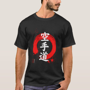 Karate-Do japanisches Kanji mit rotem Enso-Kreis T-Shirt