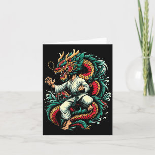 Karate-Drache Chinesisches Neujahr 2024 Jahr des Karte