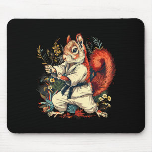 Karate Eichhörnchen Florales Kickboxen Taekwondo Mousepad