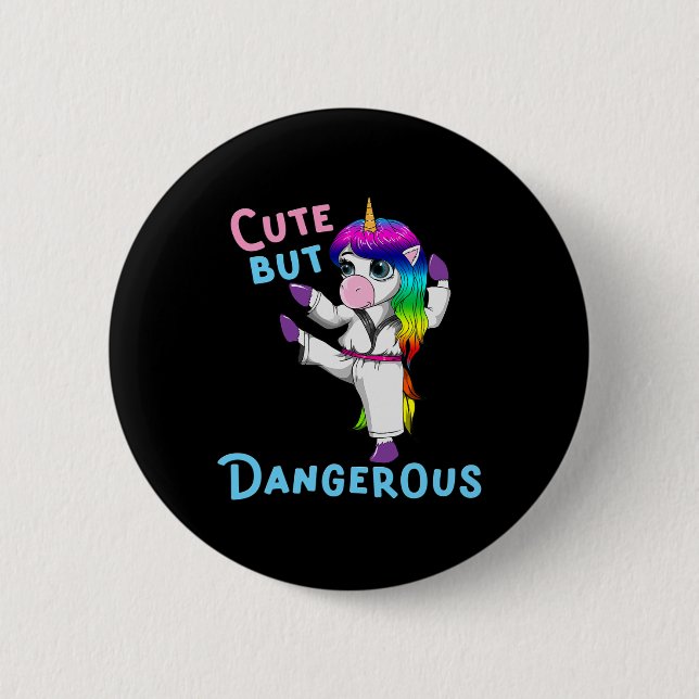 Karate Einhorn Kickboxen Martial Arts Jiu Jitsu F Button (Vorderseite)