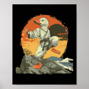 Karate-Enten-Kickboxen Jiu-Jitsu-Sonnenuntergang M Poster