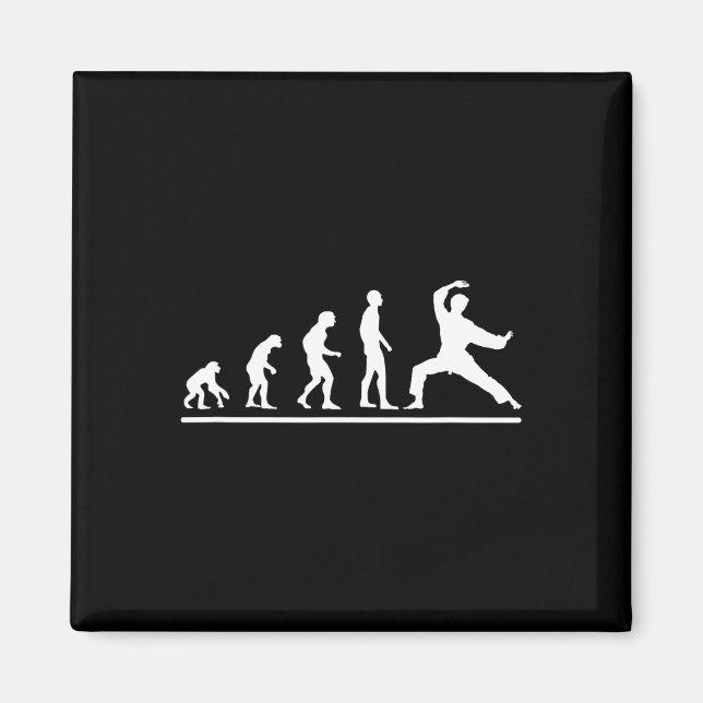 Karate-Evolution Karate-Hieb Männer Lustiger Karat Magnet (Vorne)