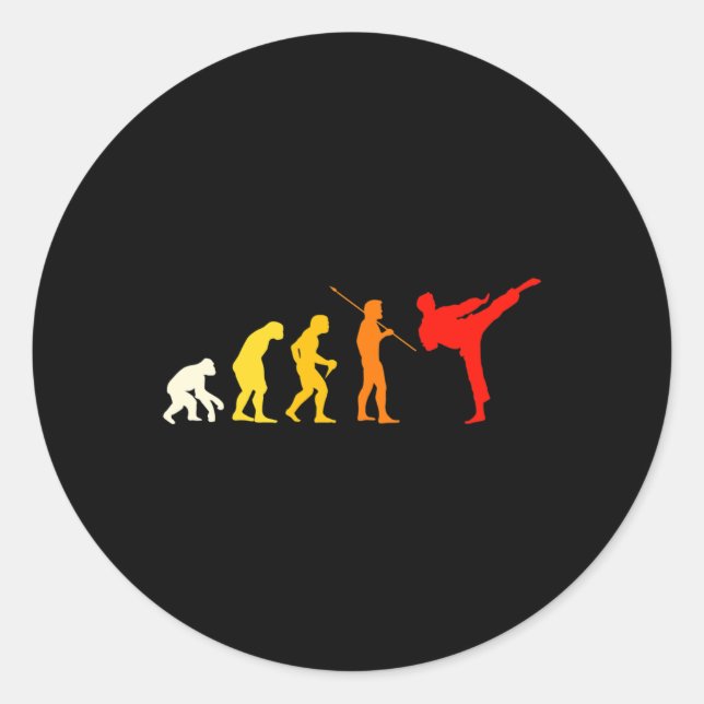 Karate-Evolution Kung Fu Shotokan Geschenk Kampfsp Runder Aufkleber (Vorderseite)