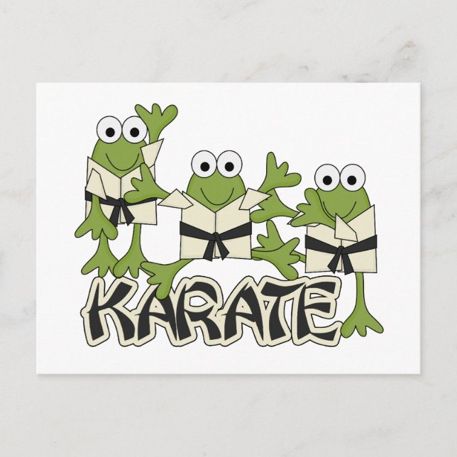 Karate Frogs Tshirts und Geschenke Postkarte (Vorderseite)