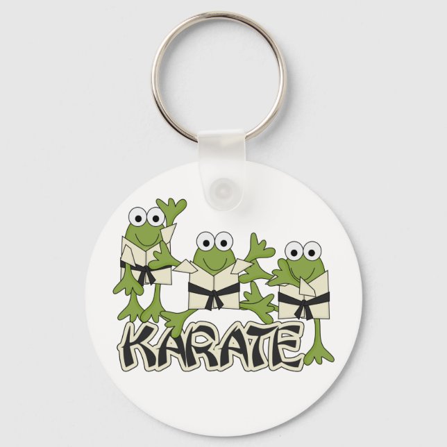 Karate Frogs Tshirts und Geschenke Schlüsselanhänger (Vorderseite)