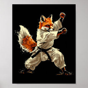Karate Fuchs Tier MMA Taekwondo Kampfsport Poster
