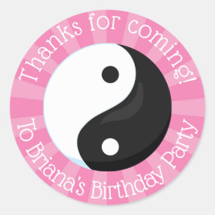Karate Gastgeschenk Sticker für ein Mädchen