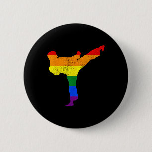 Karate Gay Pride Lgbtq Kampfsport Künstler Unterst Button