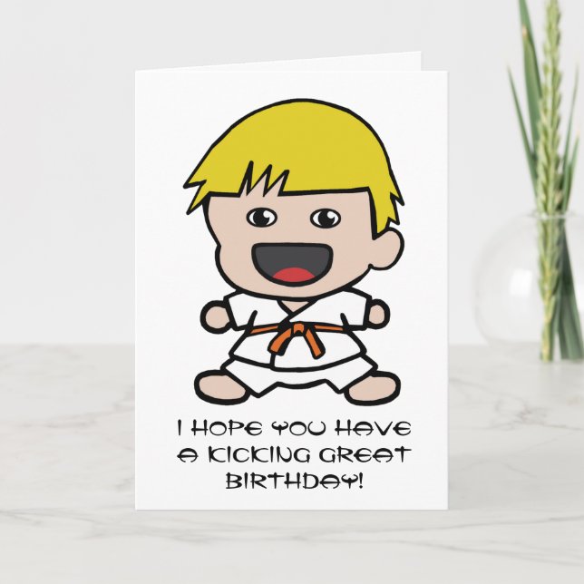 Karate-Geburtstags-Karte für Jungen Karte (Vorderseite)