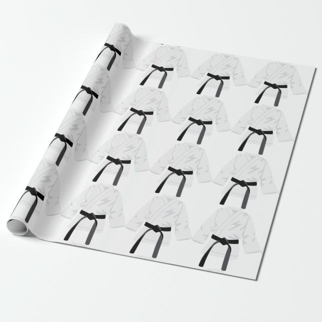 Karate Gi Schwarzer Gürtel Geschenkpapier (Ungerollt)