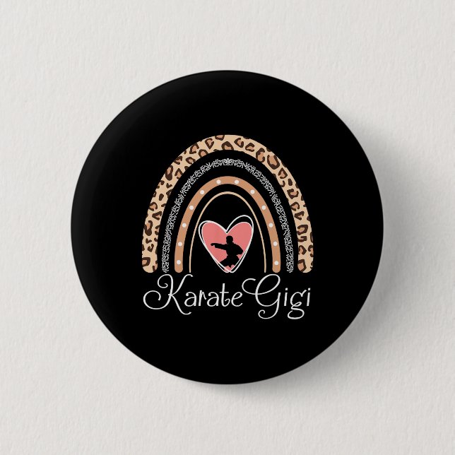 Karate Gigi Boho Rainbow Funny Karate Gigi  Button (Vorderseite)