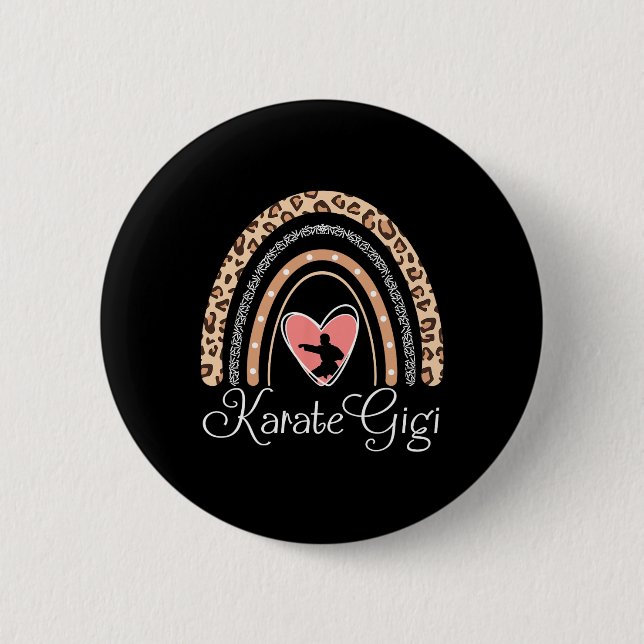 Karate Gigi Boho Regenbogen Lustiges Karate Gigi  Button (Vorderseite)