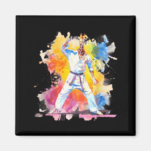 Karate Giraffe Tier Mma Taekwondo Kampfsport Magnet