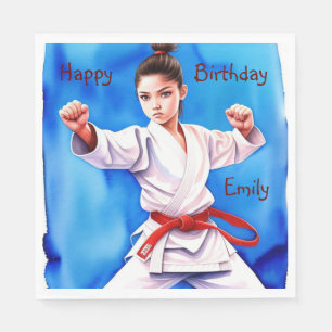 Karate Girl Birthday Serviette