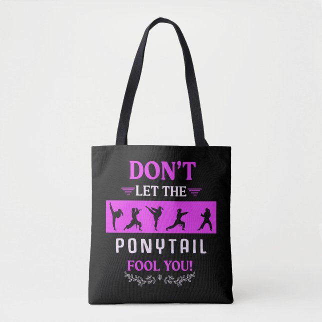 Karate Girl Funny Black Belt Taekwondo Kämpfen Tasche (Vorderseite)