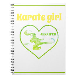 Karate Girl Green Yellow Modern Girl Martial Art Notizblock
