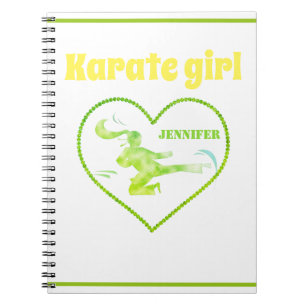 Karate Girl Green Yellow Modern Girl Martial Art Notizblock