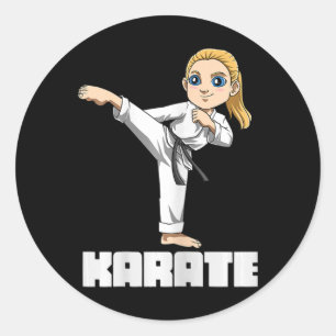 Karate Girl - japanischer Kampfsportler  Runder Aufkleber