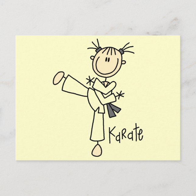 Karate Girl Tshirts und Geschenke Postkarte (Vorderseite)