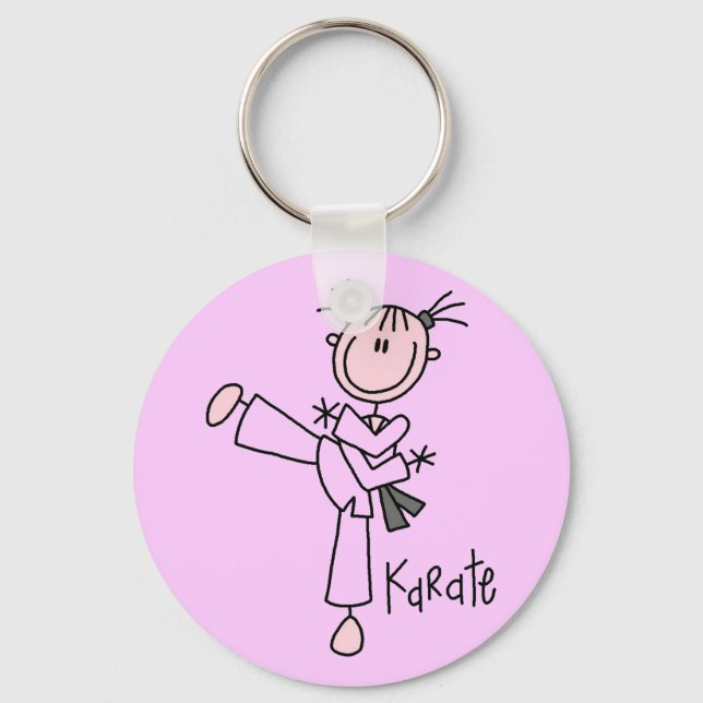 Karate Girl Tshirts und Geschenke Schlüsselanhänger (Vorderseite)