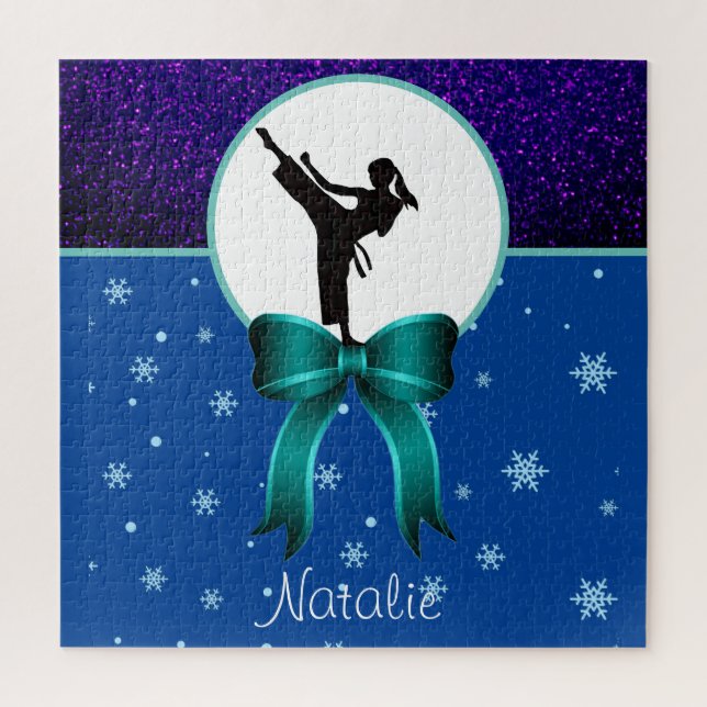 Karate Girls Glitzer und Bow Snowflake (Vertikal)