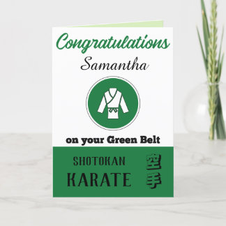 Karate Green Belt Werbeaktion Glückwunschkarte Dankeskarte