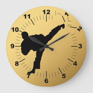 Karate Große Wanduhr