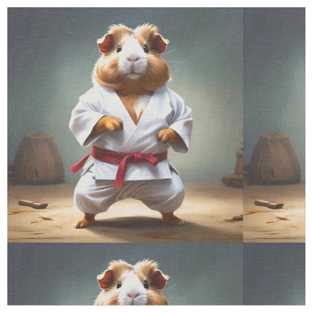 Karate Guinea Pig, Stoff (Nahaufnahme)