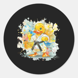 Karate-Gummiente-Motiv Taekwondo Jiu-Jitsu MMA Runder Aufkleber