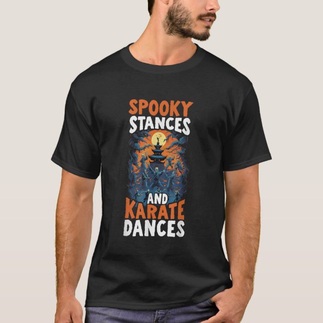 Karate Halloween Beängstigend Trick oder Treat Spo T-Shirt (Vorderseite)