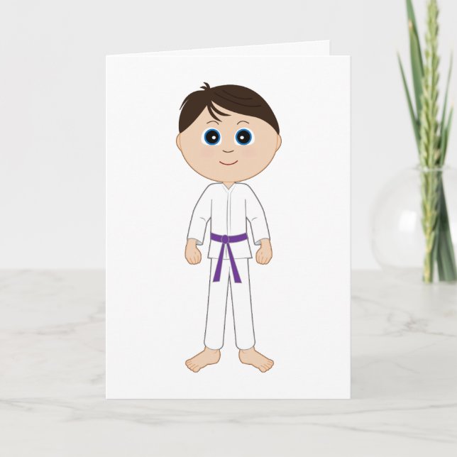 Karate Herzlichen Glückwunsch Lila Belt Karte (Vorderseite)