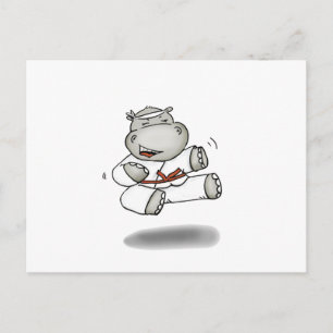 Karate Hippo Postkarte