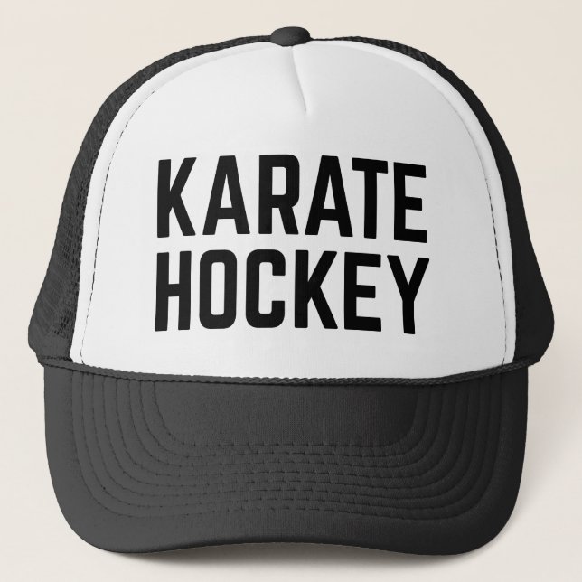 KARATE HOCKEY lustiger Slogan LKW-Hut Truckerkappe (Vorderseite)