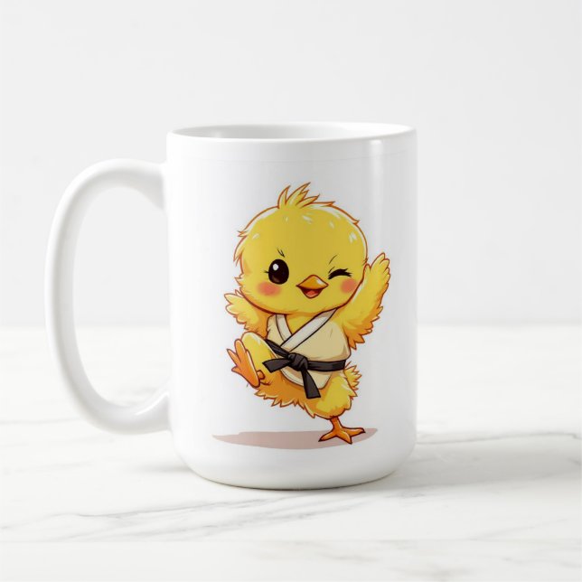 Karate-Huhn-Kaffeetasse Kaffeetasse (Links)